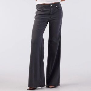 AMO Elizabeth Wide Leg Jeans Pewter Size 26 Mid Rise Flare Gray Casual Classic